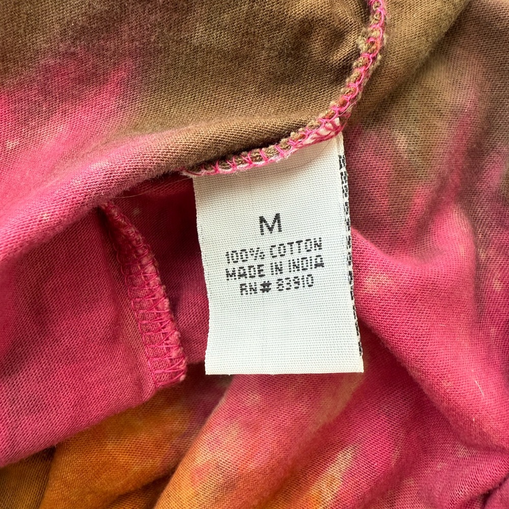 Y2K Fairycore Coquette Grunge Tie Dye T Shirt Sz M Cotton Boat Neck 3/4 Sleeve - Picture 5 of 7
